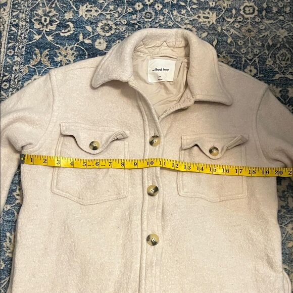 Wilfred Free The Ganna Shirt Jacket Cream Button Closure Pockets Shacket Modern - Picture 13 of 16